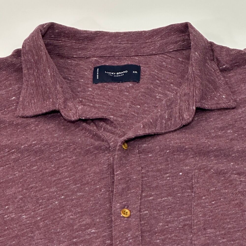 Lucky‎ Brand Men's Casual Button-Up Shirt Burgundy XXL